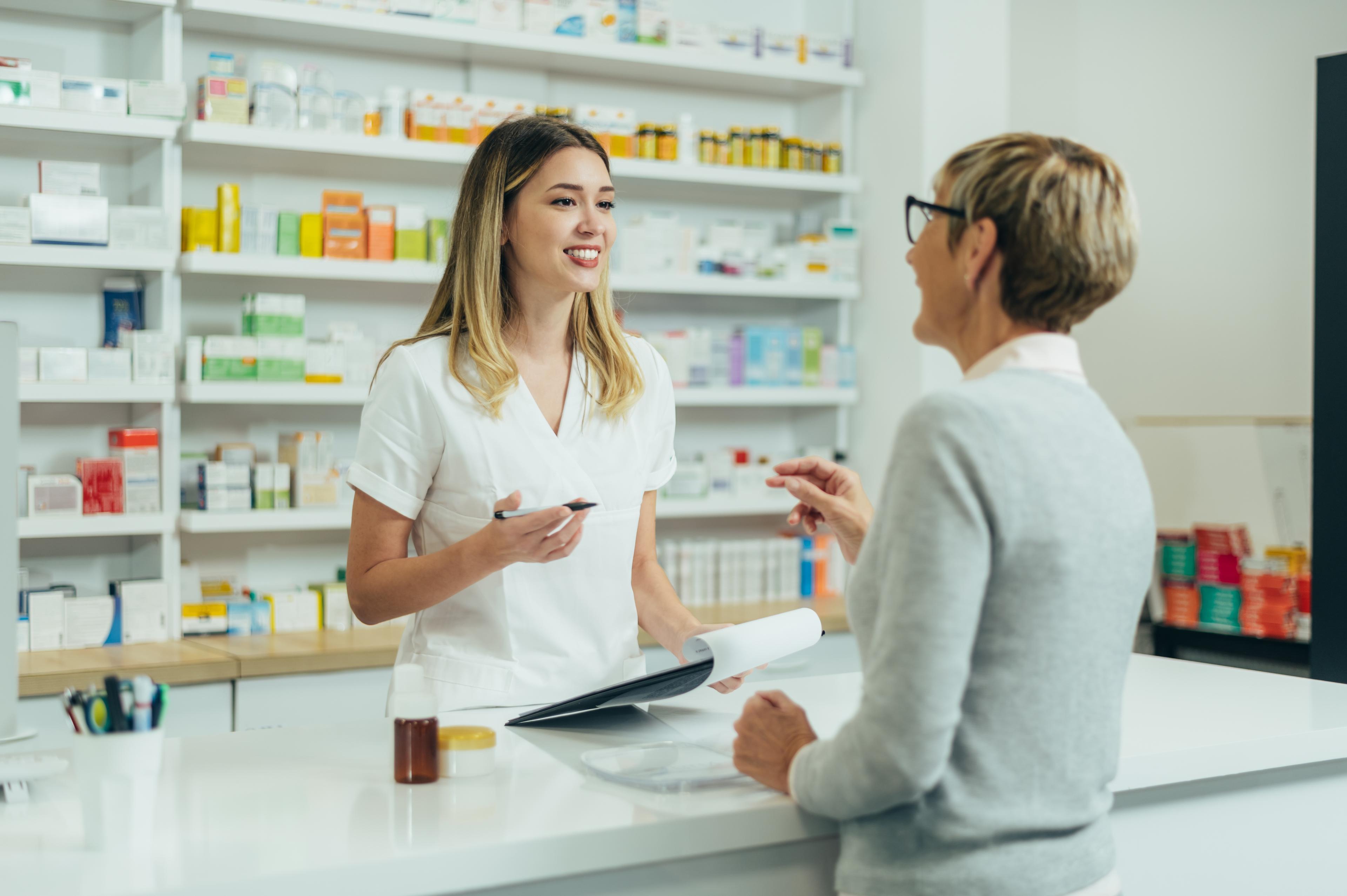 Woman at the pharmacy